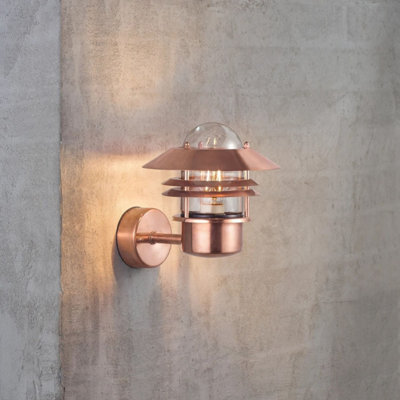 Nordlux Blok Outdoor Copper Wall Light Coastal/marine Safe Brown,mains - image 1