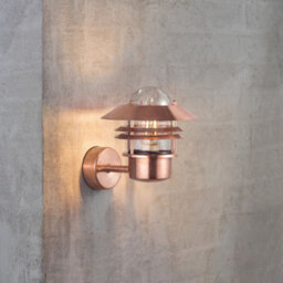 Nordlux Blok Outdoor Copper Wall Light Coastal/marine Safe Brown,mains