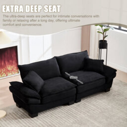 Matteo Modern Oversized 2-Seater Corduroy Loveseat Sofa - thumbnail 3