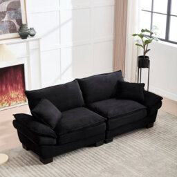 Matteo Modern Oversized 2-Seater Corduroy Loveseat Sofa - thumbnail 1