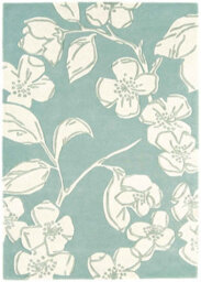 Blue Floral Wool Handmade Modern Easy To Clean Bedroom Dining Room And Living Room Rug -160Cm X 230Cm - thumbnail 5