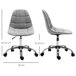 Ergonomic Office Chair With Adjustable Height For Home Office, Grey - thumbnail 2