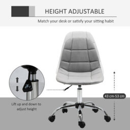 Ergonomic Office Chair With Adjustable Height For Home Office, Grey - thumbnail 3