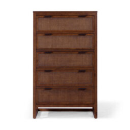 Teamson Home Hatteras Chest Of Drawers 5 Drawer Bedroom Dresser, Walnut - thumbnail 6