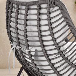 Furniturebox Tahiti Comfy Garden Lounger Chair + Footstool Grey Rattan - Wicker Outdoor Patio Deck Egg Sun Lounge Garden Chair - thumbnail 5