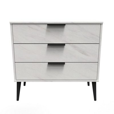 Fuji 3 Drawer Chest Of Drawers In Marble (Ready Assembled) - image 1