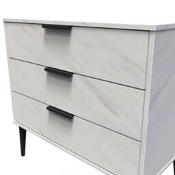 Fuji 3 Drawer Chest Of Drawers In Marble (Ready Assembled) - thumbnail 4