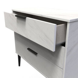 Fuji 3 Drawer Chest Of Drawers In Marble (Ready Assembled) - thumbnail 5
