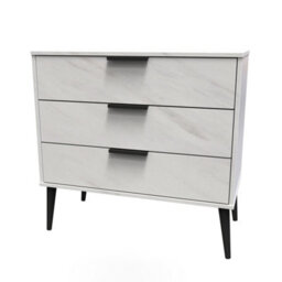 Fuji 3 Drawer Chest Of Drawers In Marble (Ready Assembled) - thumbnail 3