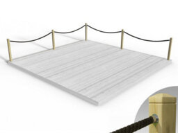 Edecks Rope Handrail Decking Kit 5400mm (Two Side) - Hemp Rope (Fixed - Cups) - thumbnail 2