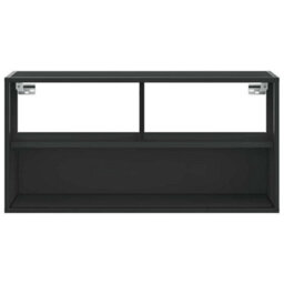 Berkfield Tv Cabinet Black 80X31X39.5 Cm Engineered Wood And Metal - thumbnail 4