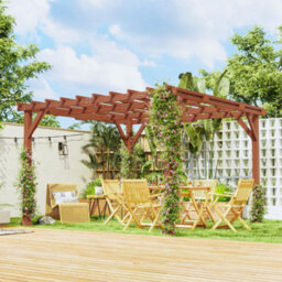 Outsunny 3.3 X 3.3(M) Wooden Pergola Kit, Graden Pergola Gazebo - thumbnail 1