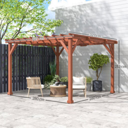 Outsunny 3.3 X 3.3(M) Wooden Pergola Kit, Graden Pergola Gazebo - thumbnail 3