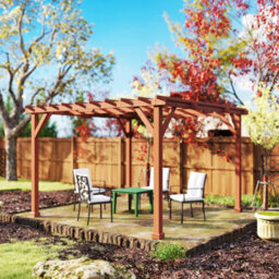 Outsunny 3.3 X 3.3(M) Wooden Pergola Kit, Graden Pergola Gazebo - thumbnail 8