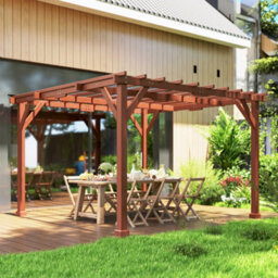 Outsunny 3.3 X 3.3(M) Wooden Pergola Kit, Graden Pergola Gazebo - thumbnail 9