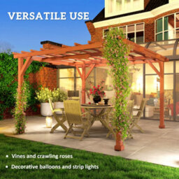 Outsunny 3.3 X 3.3(M) Wooden Pergola Kit, Graden Pergola Gazebo - thumbnail 6