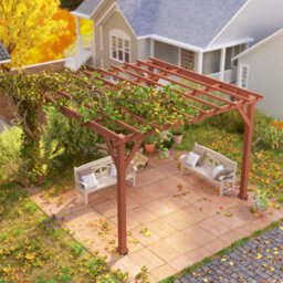 Outsunny 3.3 X 3.3(M) Wooden Pergola Kit, Graden Pergola Gazebo - thumbnail 7