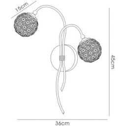 Luminosa Lighting Luminosa Apollo Wall Lamp 2 Light G9 Satin Nickel/crystal - thumbnail 3