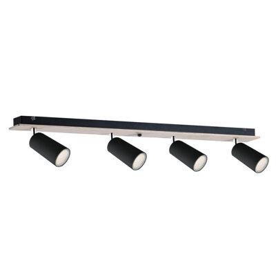 Luminosa Lighting Luminosa Eye Ceiling Spotlight Bar Black, Wood, 60Cm, 4X Gu10