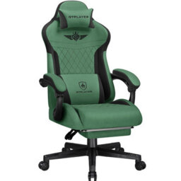 Luckracer Gaming Chair Fabric, High Back Computer Chairs With Footrest For Adults, Ergonomic Pc Chair For Home Office, Green