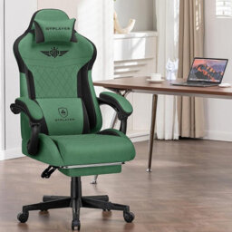 Gtplayer Gaming Chair Fabric, High Back Computer Chairs With Footrest For Adults, Ergonomic Pc Chair For Home Office, Green - thumbnail 5