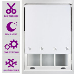 Furnished Made To Measure Blackout Roller Blinds With Big Square Eyelets - White Blind (W)240Cm (L)210Cm - thumbnail 1