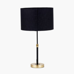 Pacific Lifestyle Black And Gold Metal Rise And Fall Table Lamp - thumbnail 3