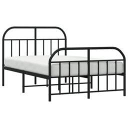 Berkfield Metal Bed Frame With Headboard And Footboard Black 120X190 Cm - thumbnail 4