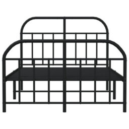 Berkfield Metal Bed Frame With Headboard And Footboard Black 120X190 Cm - thumbnail 6