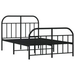 Berkfield Metal Bed Frame With Headboard And Footboard Black 120X190 Cm - thumbnail 5