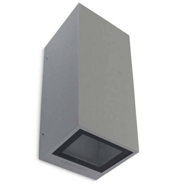 Luminosa Lighting Luminosa Afrodita 2 Light Outdoor Up Down Wall Light Grey Ip65, Gu10