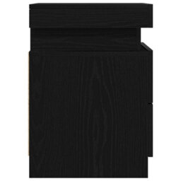 Berkfield Modern Bedside Cabinet With Led Lights Black Oak 35X39X55 Cm - thumbnail 8