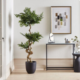 Beliani Artificial Potted Ruscus Tree 166 Cm Green With Cement Base - Indoor Decor Accent - thumbnail 2
