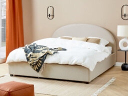 Beliani Ottoman Bed Fabric Vaucluse 180 X 200 Cm (Eu Super King) Light Beige - thumbnail 2