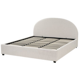 Beliani Ottoman Bed Fabric Vaucluse 180 X 200 Cm (Eu Super King) Light Beige - thumbnail 6