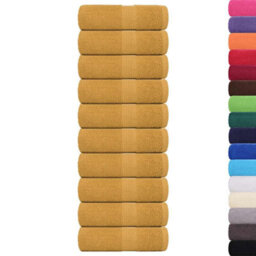 Berkfield Durable Wash Towels 10 Pcs Frogn Gold 30X30 Cm 100% Cotton