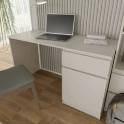 Arte Maja 130Cm Desk - Cashmere, Compact Workstation With Door And Drawer Storage - thumbnail 5