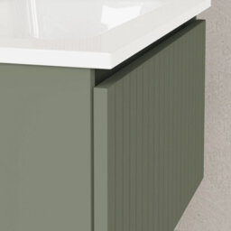 Banyetti Linea Muscat Sage Ribbed Wall Hung Vanity Unit 600mm X 390mm - thumbnail 2