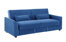 Mattress Guru Verona 3-Seater Clic Clac Sofabed, Ribbed Fabric, Large Hidden Storage, Space Saving Sofa, With Pocket Spring Seats, Blue - thumbnail 1