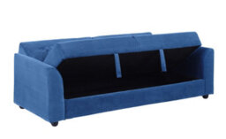 Mattress Guru Verona 3-Seater Clic Clac Sofabed, Ribbed Fabric, Large Hidden Storage, Space Saving Sofa, With Pocket Spring Seats, Blue - thumbnail 5