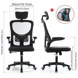 Ergonomics Mesh Back Office Chair Adjustable Headrests And Lumbar Support High - thumbnail 2
