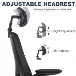 Ergonomics Mesh Back Office Chair Adjustable Headrests And Lumbar Support High - thumbnail 3