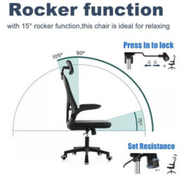 Ergonomics Mesh Back Office Chair Adjustable Headrests And Lumbar Support High - thumbnail 5