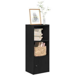 Berkfield Durable Bookcase Black Oak 31X24X77 Cm Engineered Wood - thumbnail 2