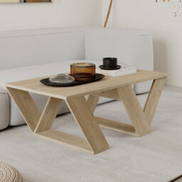 Decortie Pipra Modern Multipurpose Coffee Table 110Cm Open Shelf Oak Living Room H 40Cm - thumbnail 4