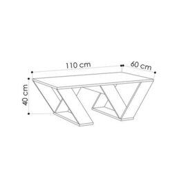 Decortie Pipra Modern Multipurpose Coffee Table 110Cm Open Shelf Oak Living Room H 40Cm - thumbnail 3