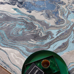 Blue Modern Abstract Optical/ (3D) Easy To Clean Rug For Dining Room Bedroom Livingroom-160Cm X 230Cm - thumbnail 3