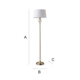 Valuelights Memphis Traditional Style Satin Nickel Barley Twist Floor Lamp With White Tapered Light Shade - thumbnail 7