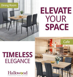 Hallowood Furniture Cullompton Rectangular Dining Table (120X70Cm), Oak Effect Top, With 4 Black Faux Leather High Back Chairs - thumbnail 6