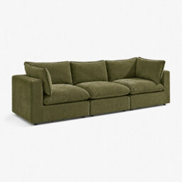 Furniturebox Uk Echo Green Linen-Look Fabric 3 Seater Modular Sofa - thumbnail 6
